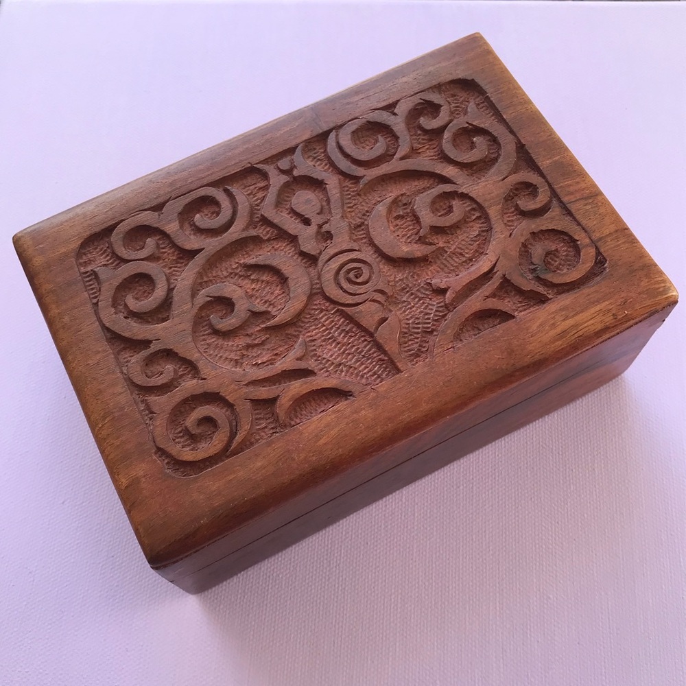 Earth Goddess Carved Wooden Altar Box